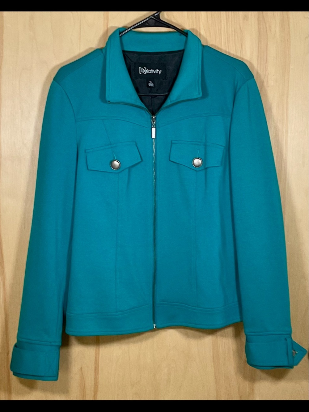 Relativity Lined Zip Closure Utility Blazer Jacket - EUC